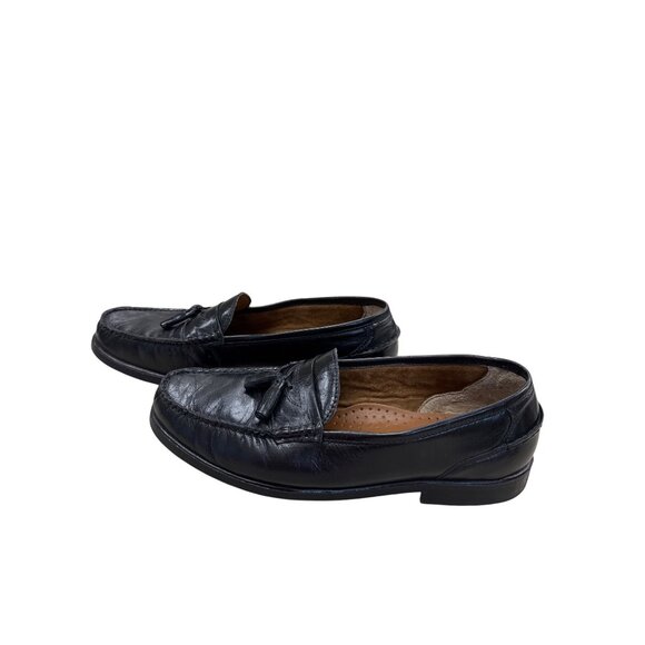 French Shriner Buchanan SKU 7447 Mens Black Leather Tassel Loafers 12M